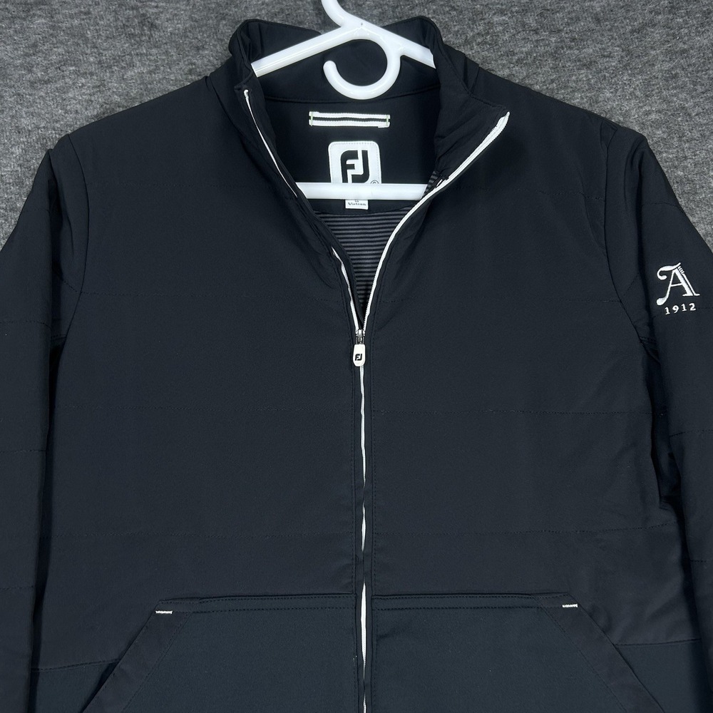 FootJoy Quiltted Jacket Mens S Black Full Zip Golf FJ Ansley Golf Club - Picture 2 of 11